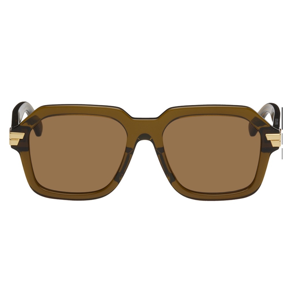 Bottega Veneta Khaki Square Sunglasses